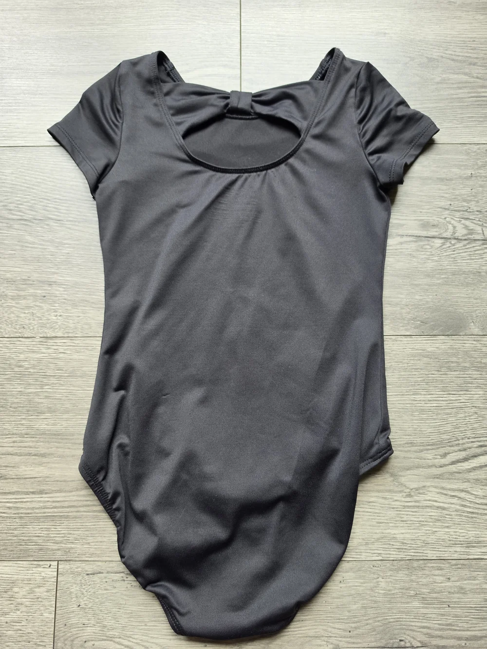 Justice Girls' Black Short Sleeve One-Piece Leotard